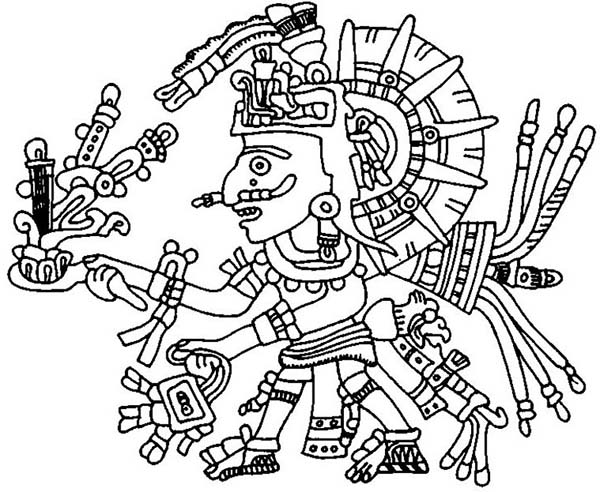 600x492 Aztec Coloring Sheets Aztec Coloring Pages To Download And Print