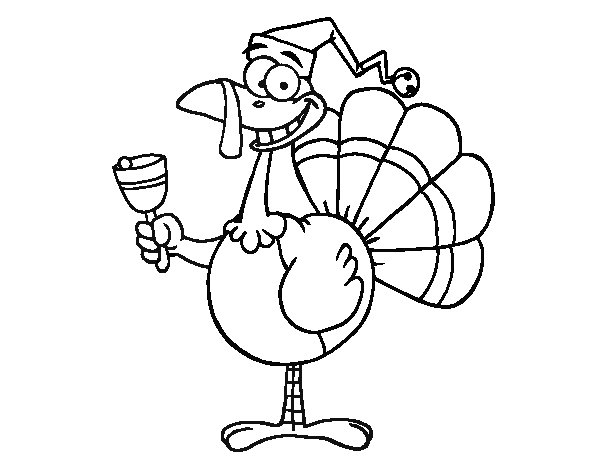 600x470 Funny Turkey Coloring Page