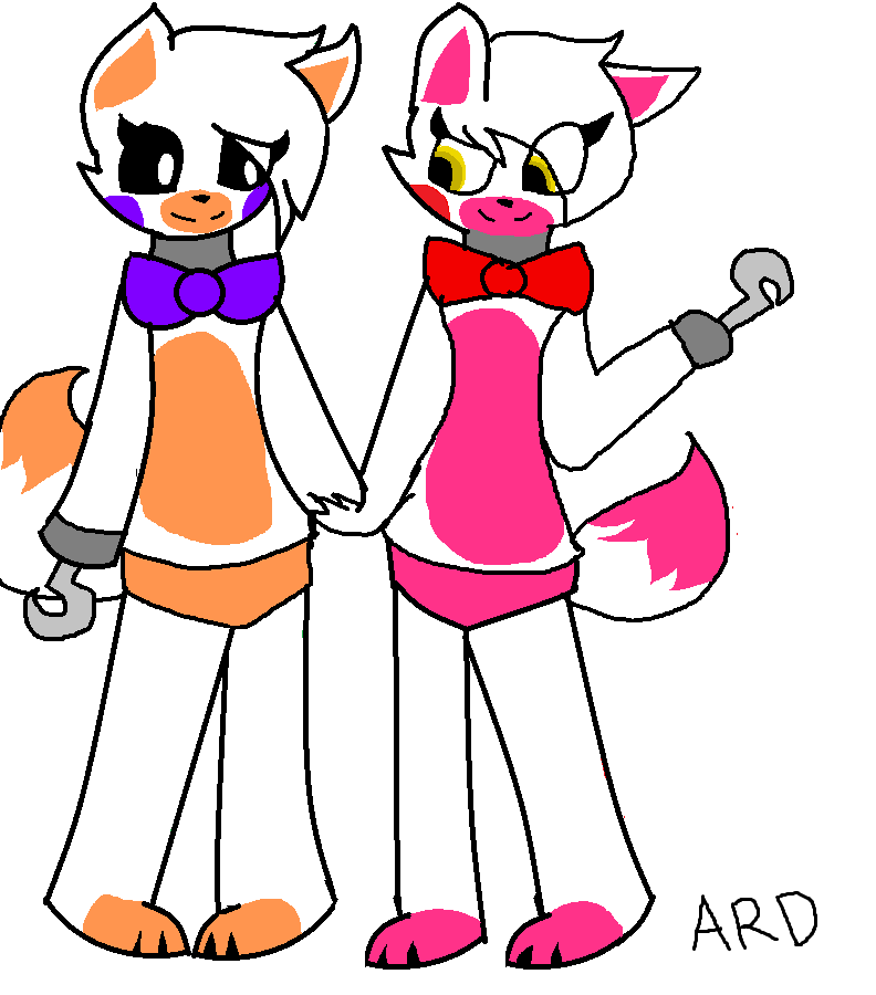 792x900 Lolbit And Funtime Foxy By Rayngamming