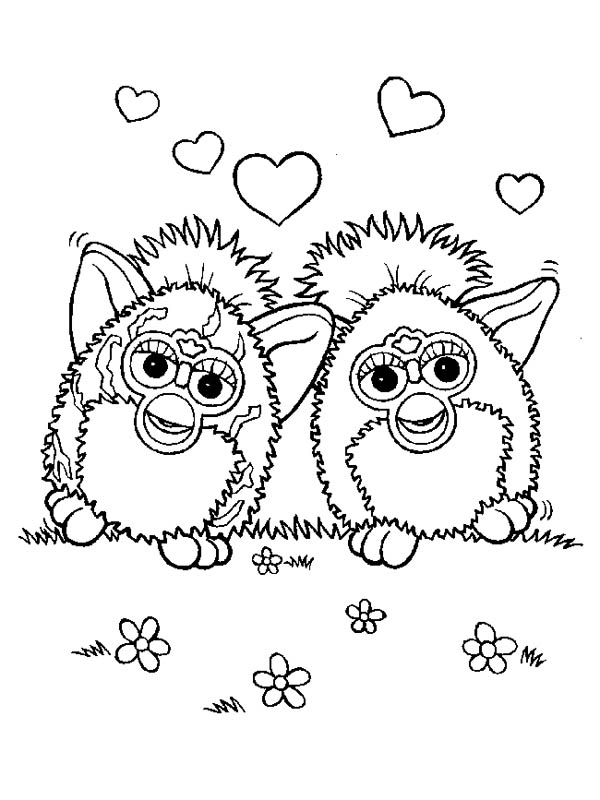 600x800 Two Furby In Love Coloring Pages Batch Coloring
