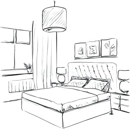 450x450 Sketch Bedroom Drawing Ideas Interior Bedroom Interior Design