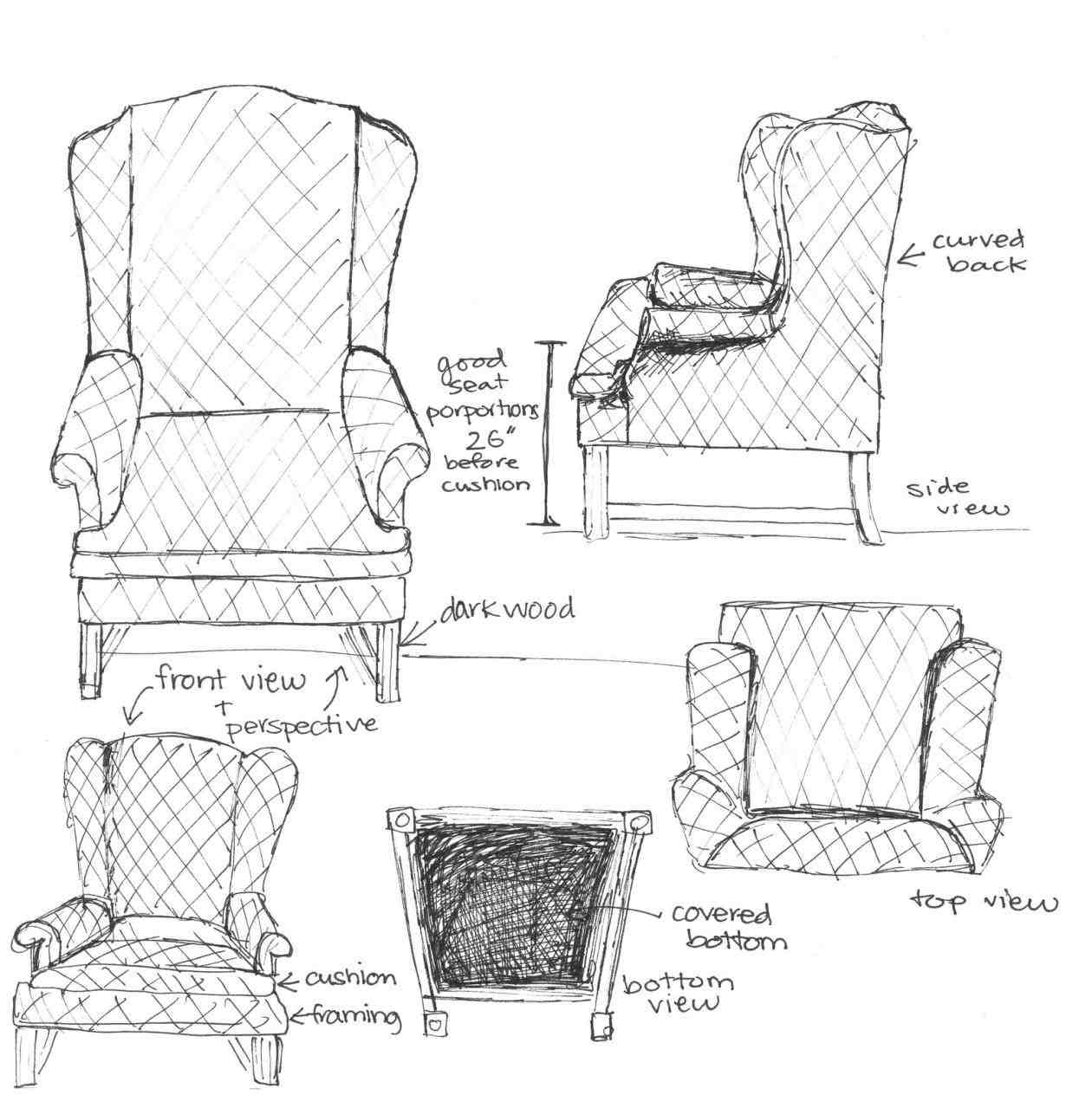 1260x1264 Furniture Sketches Interior Design