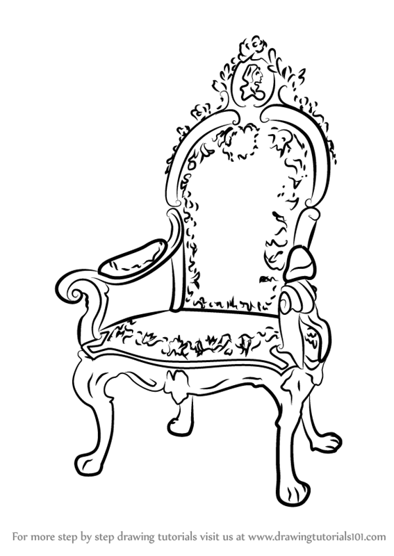 567x800 Learn How To Draw A King's Chair (Furniture) Step By Step