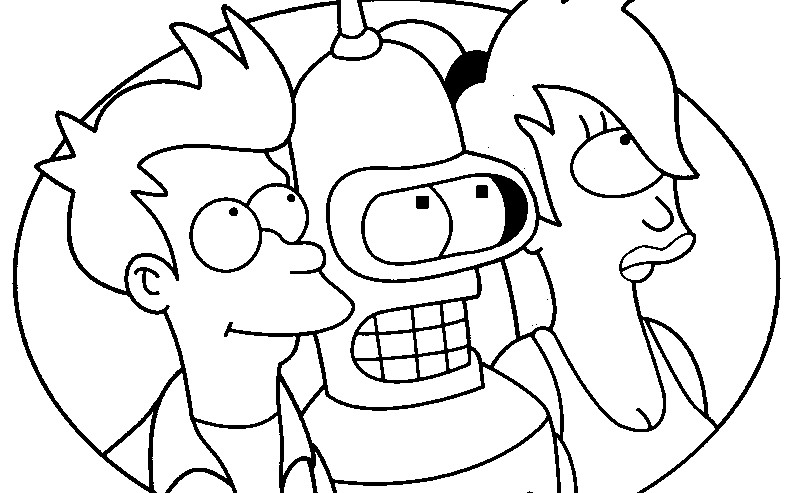 800x493 Coloring Page Futurama Game Of Drones Bender, Turanga Leela