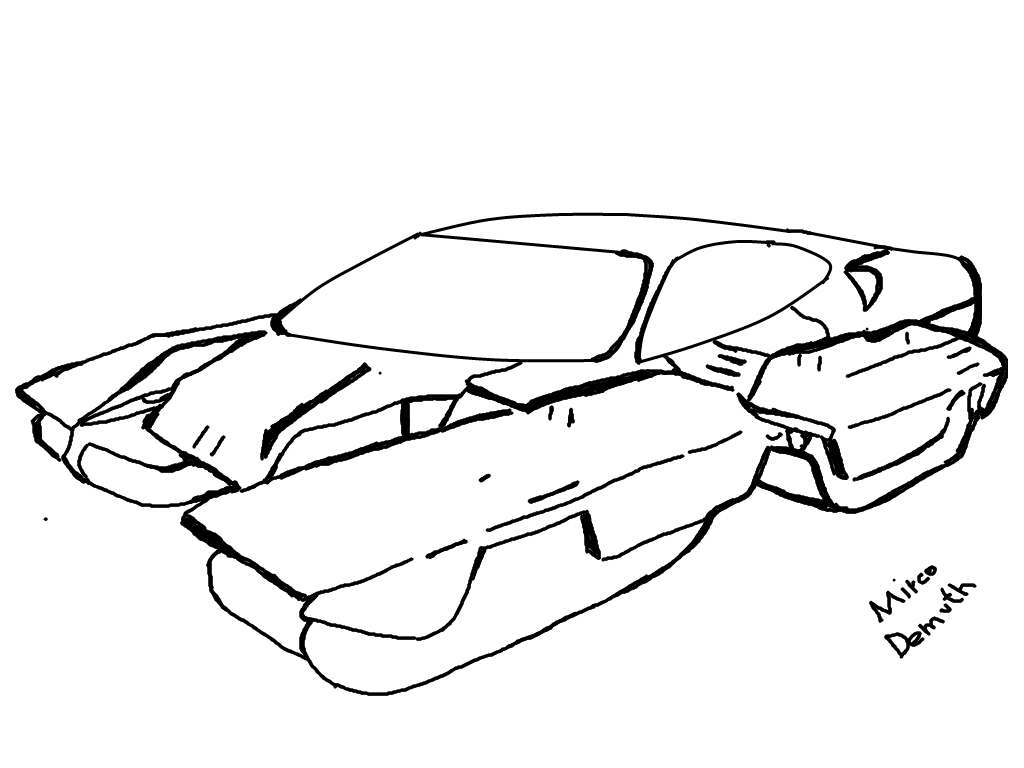 1024x768 Future Car By C0art