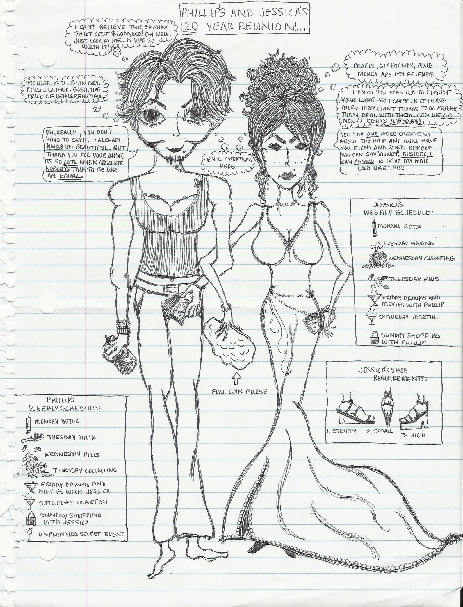 1592x2088 Old High School Drawing Of A Friend And I Being Sassy In