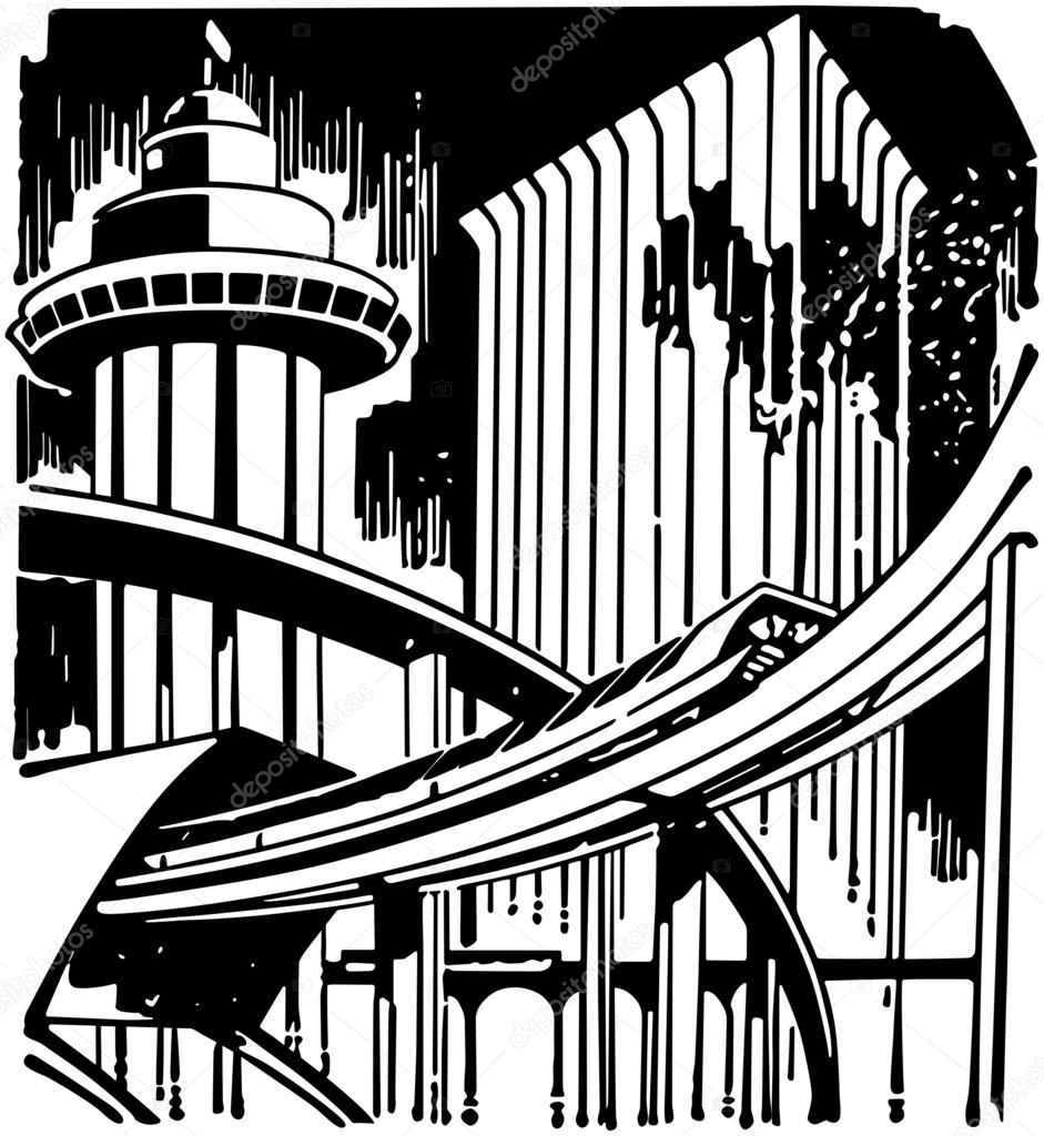 941x1024 Futuristic City Stock Vector Retroclipart