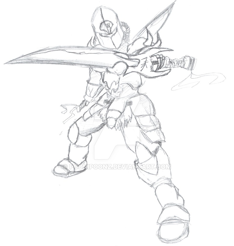 800x844 Futuristic Samurai By Poonipoonz