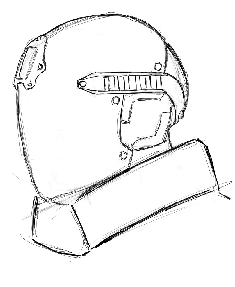 808x988 Futuristic Tactical Helmet, Sketch 1 By J3f3r20n