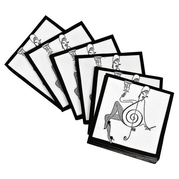 600x600 Hirschfeld's G Clef Cocktail Napkins New York Historical Society