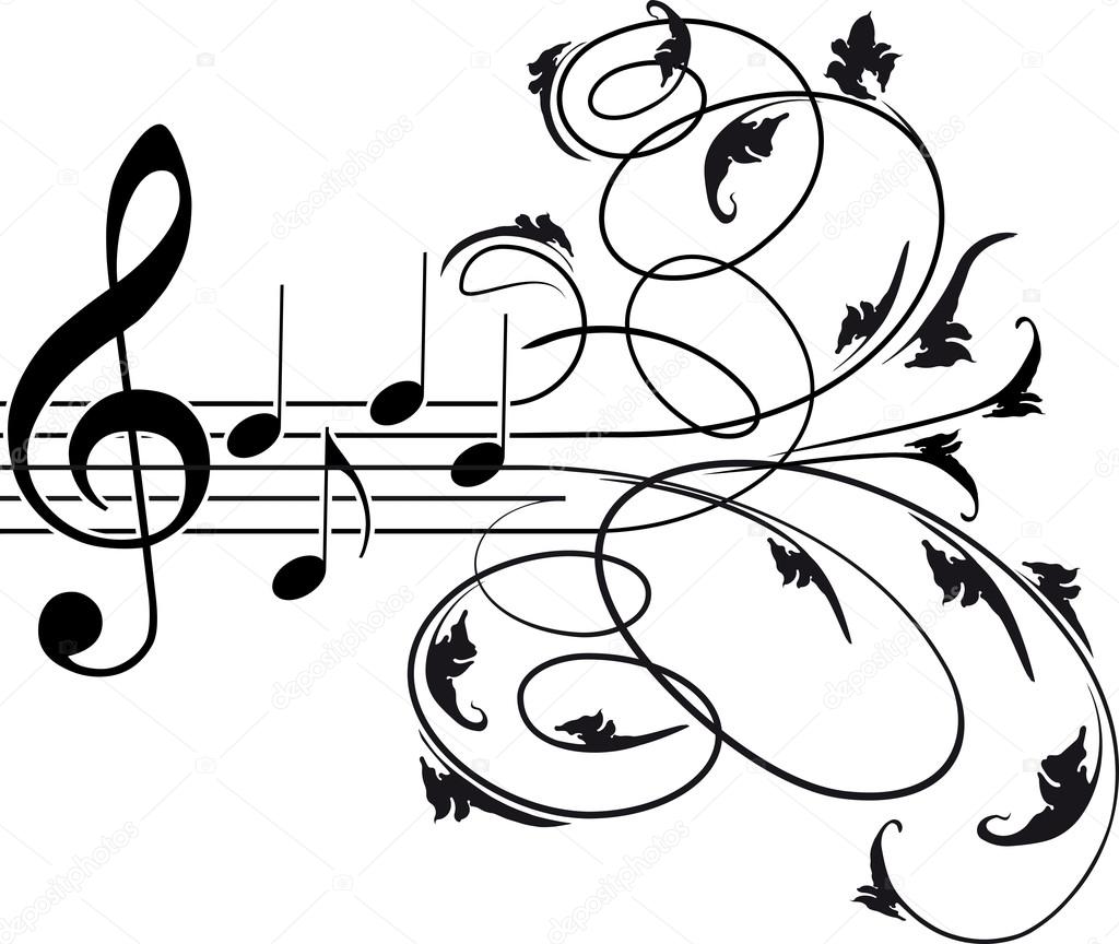 1024x864 Treble Clef And Musical Notes Stock Vector Antonshpak