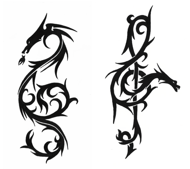 615x548 Dragon Treble Clef Tattoo By Sarahlakeillustrates
