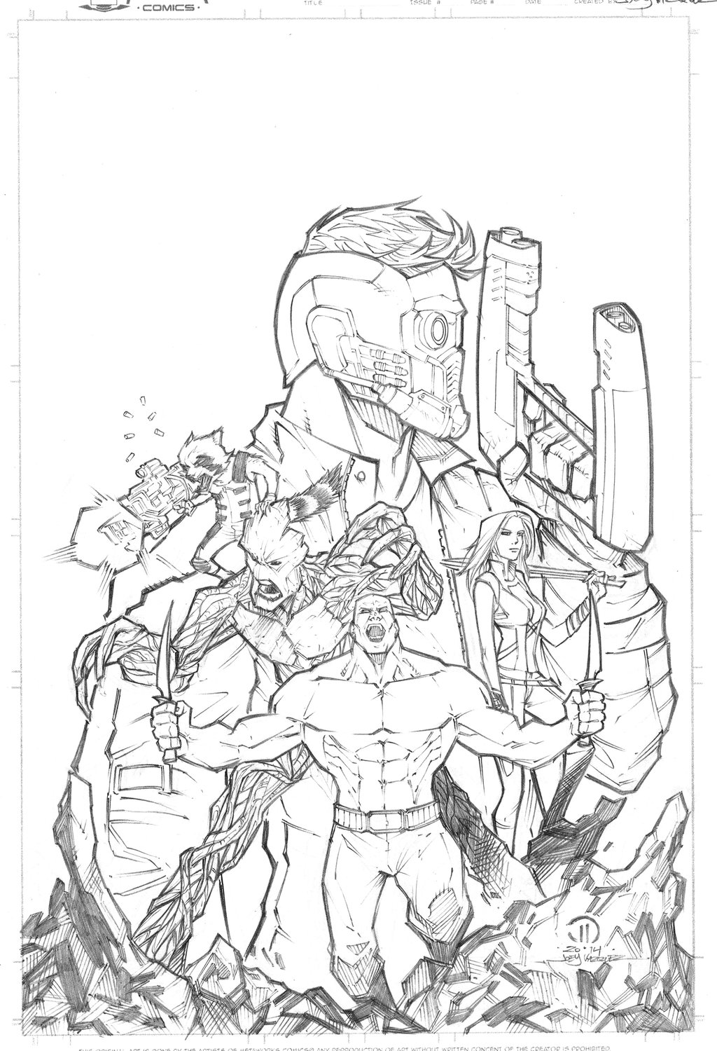 1024x1500 Guardians Of The Galaxy Pencils By Joey Vazquez Marvel
