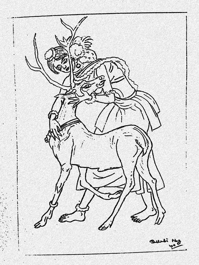 675x900 Shakuntala Drawing By Pallabi Nag