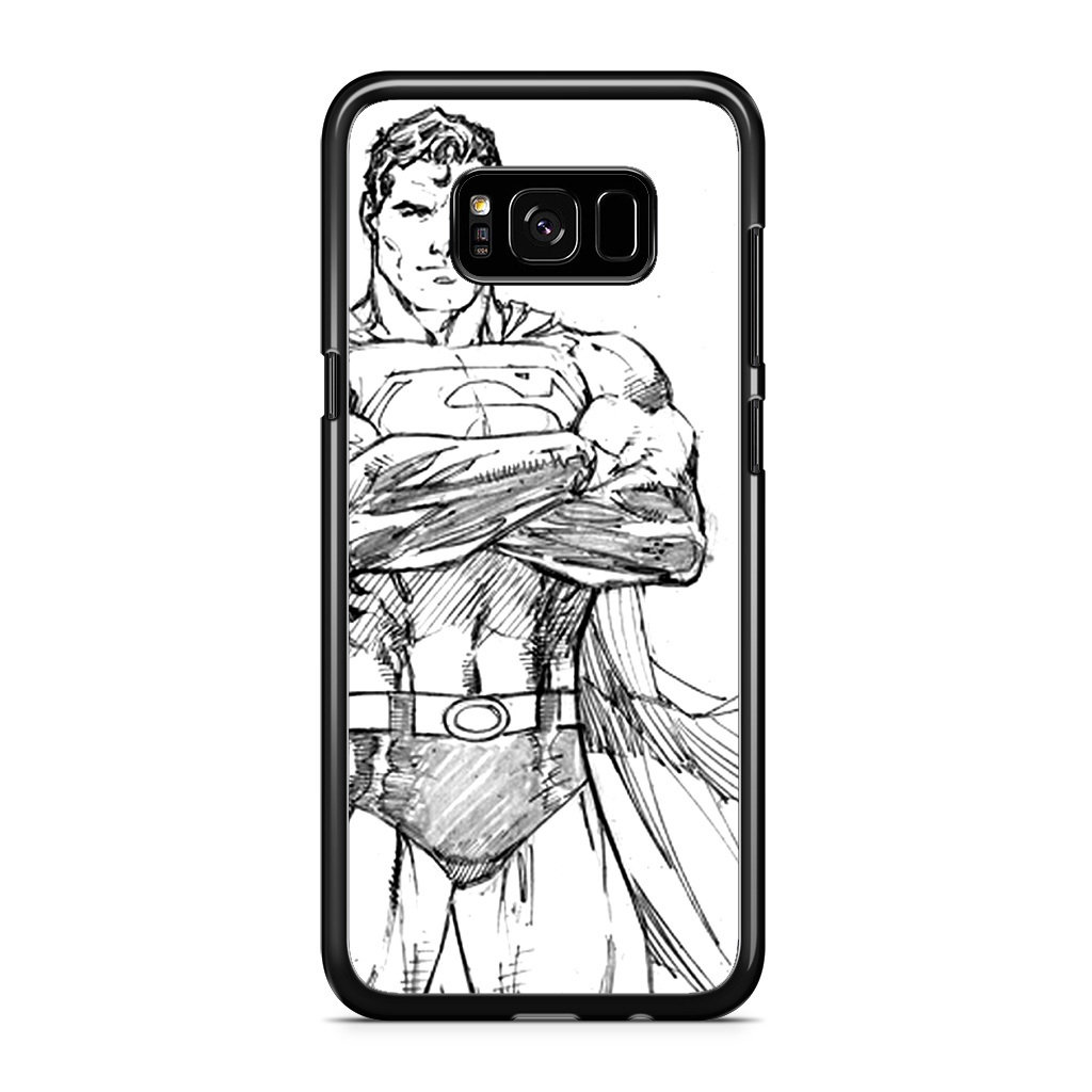 1024x1024 Comics Superman Simple Pencil Sketch Samsung Galaxy S8 Case