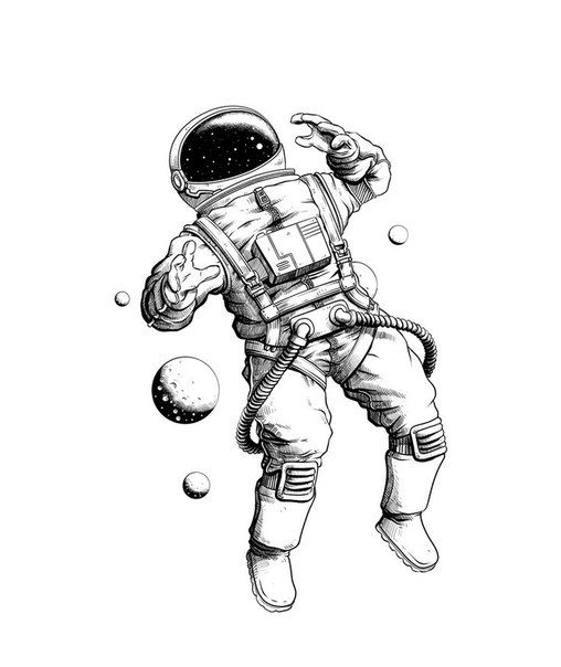 508x604 Galaxy And Astronaut Ilustrations Astronauts