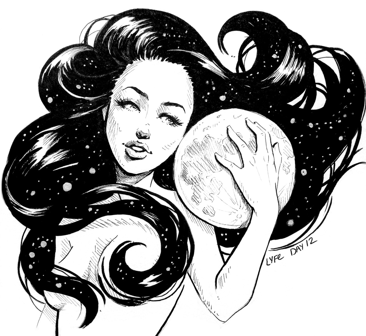1280x1175 Lyfeillustration Art Galaxy Hair, Hair