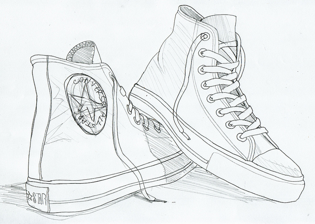 640x456 Gallery For Gt High Top Converse Drawing Art High