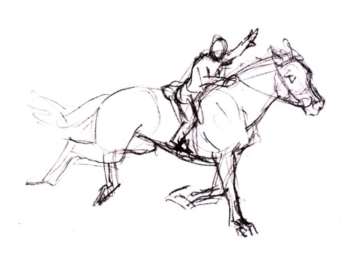 500x370 Galloping Horse Sketch