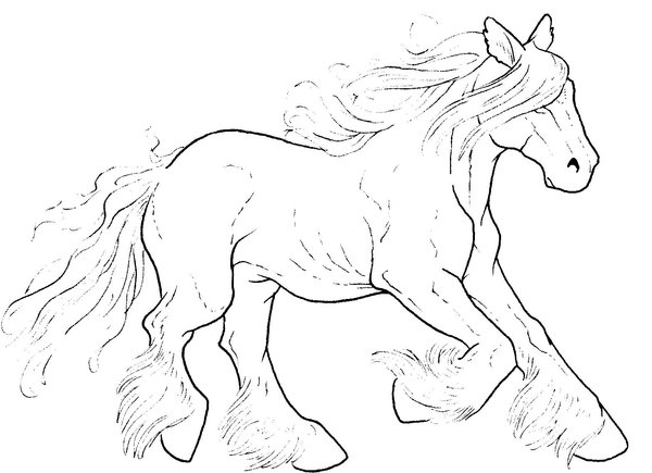 600x435 Free Galloping Horse Lineart By Bonbon3272