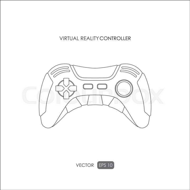 800x800 Hand Controller For Virtual Reality System. Outline Drawing