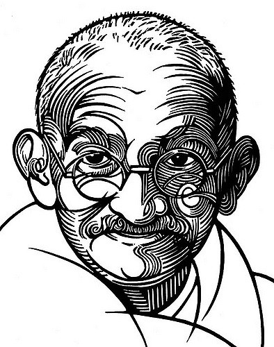 394x500 Gandhi Illustration