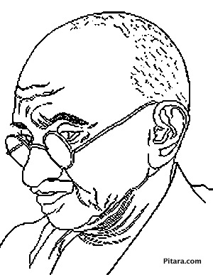 300x387 Mahatma Gandhi Coloring Page Pitara Kids Network