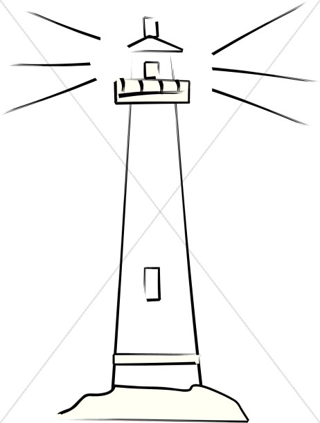 462x612 Drawn Lighthouse Outline