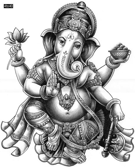 464x572 Trace And Draw Lord Ganesha