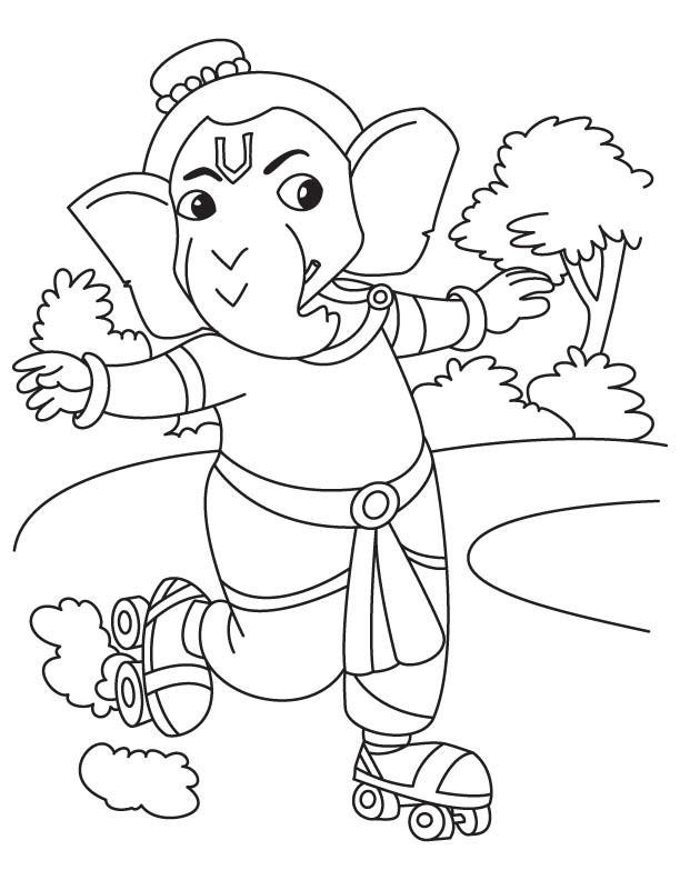 612x792 Ganesha Coloring Pages