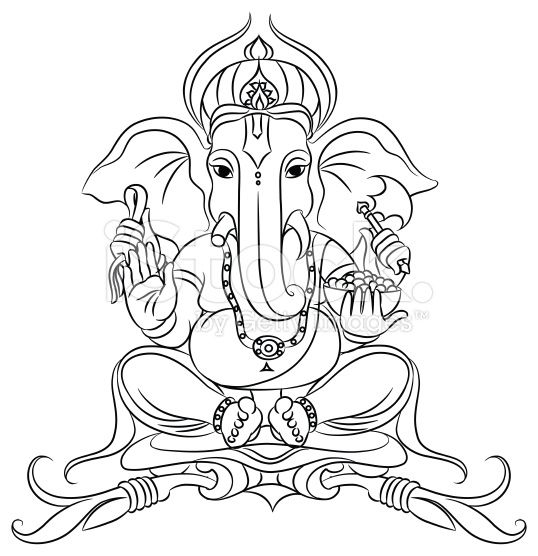 538x556 Outline Goddess Ganesh