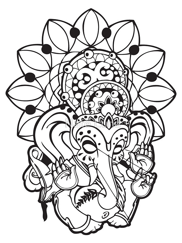600x800 Ganesh (Black Outline Style) Stickers By Nate Luna Redbubble