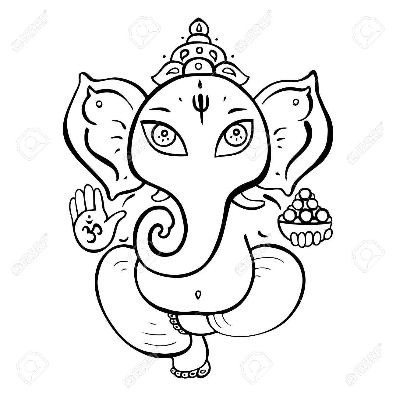 1300x1300 Hindu Elephant Drawing