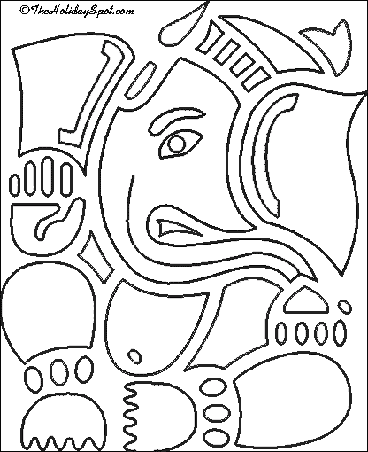 416x510 Ganesh Chaturthi Pictures To Color