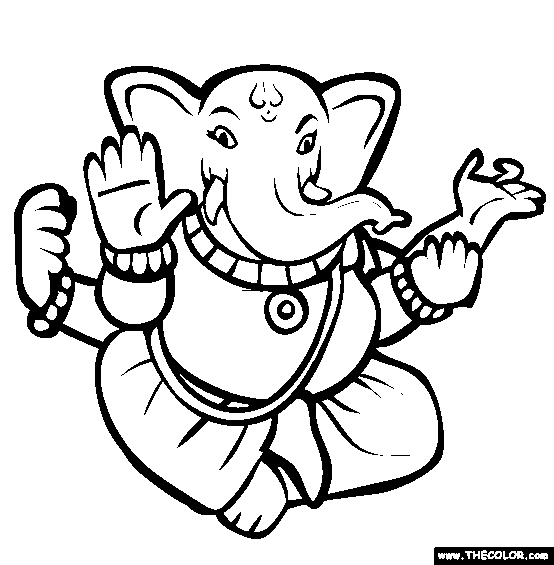 554x565 Ganesha Coloring Page Free Ganesha Online Coloring