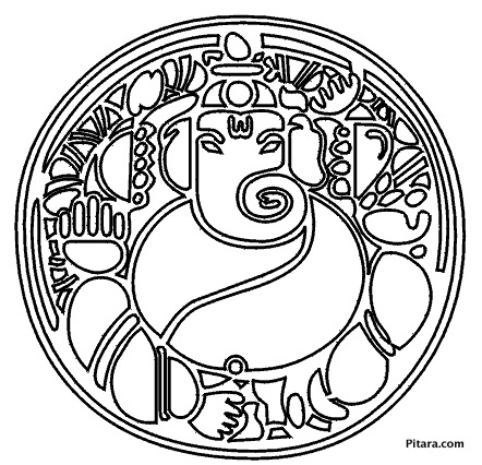 442x426 Lord Ganesha Coloring Pages Pitara Kids Network