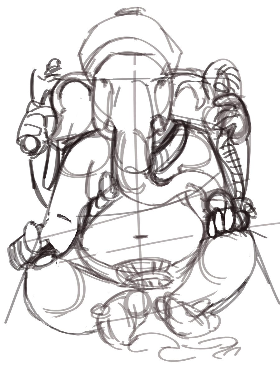 900x1173 Ganesh Sketch By Dil3mma