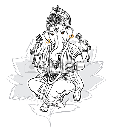 379x450 Lord Ganesha Drawing Vector Royalty Free Cliparts, Vectors,