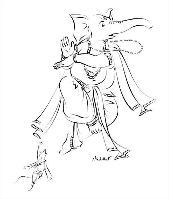 660x779 Simple Ganesh Line Drawings
