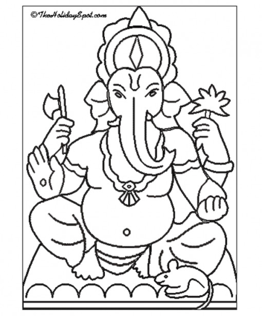510x616 Ganesha Coloring Pages