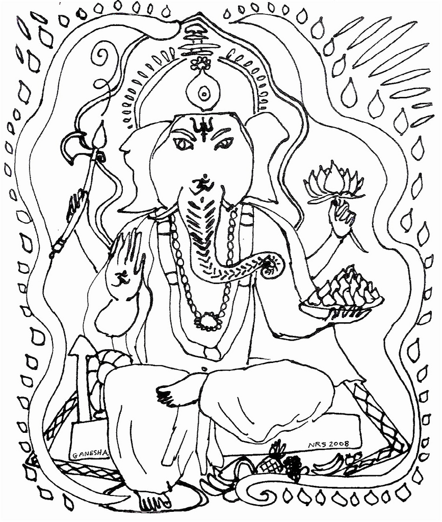 867x1024 Ganesha Ji Coloring Page Dear Friends, Here's A Ganesha