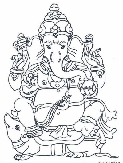 400x529 Shri Ganesha An Image To Color 4 Children's Land
