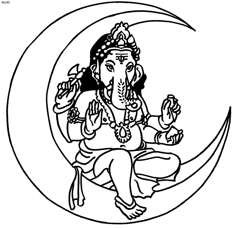 800x764 Ganpati Coloring Pages