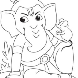 250x250 Lord Ganesha Drawing, Pencil, Sketch, Colorful, Realistic Art