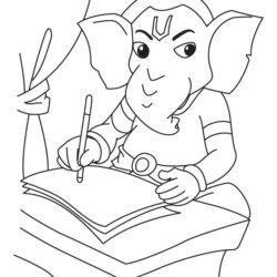 250x250 Lord Ganesha Drawing, Pencil, Sketch, Colorful, Realistic Art