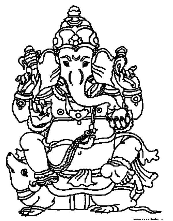 600x765 Ganesha Coloring Pages