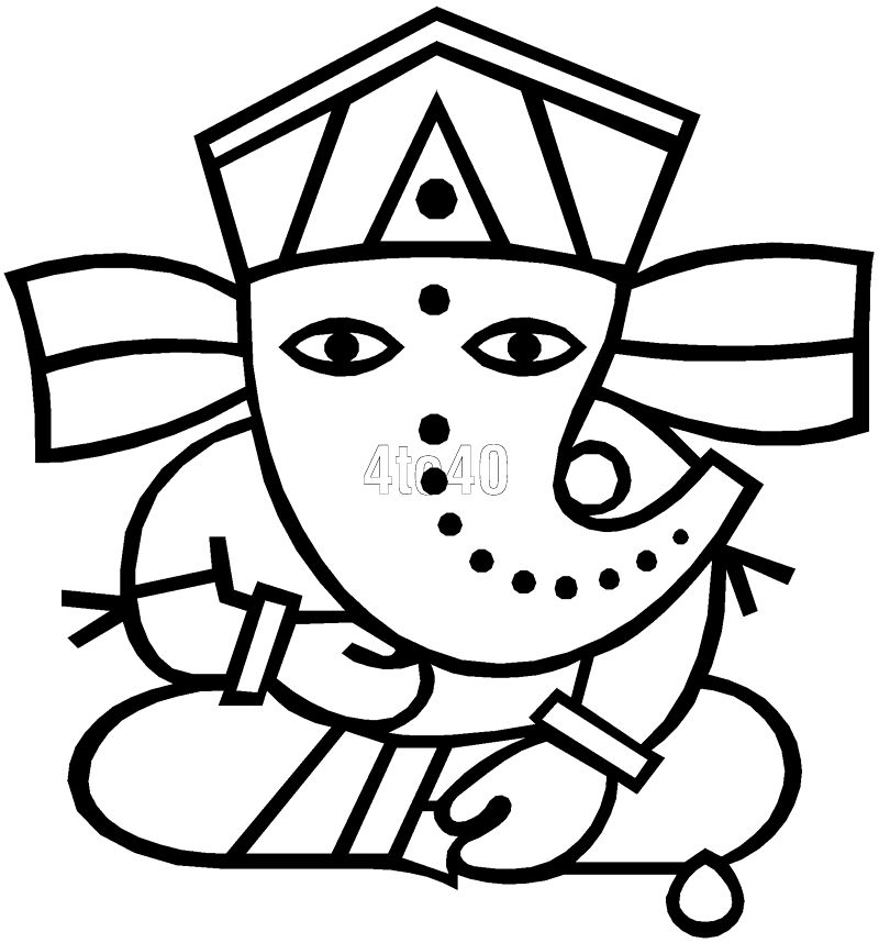 800x858 Ganesh Coloring Pages
