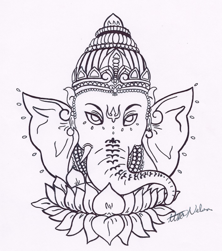 708x800 Ganesha Drawing