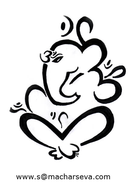 450x600 Ganesha Simple Sketch