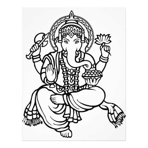 512x512 Ganesh Tattoo Drawing